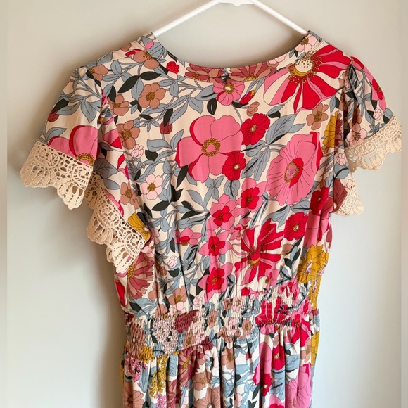 NWT baltic born Aliyah Midi Dress size small smocked flutter sleeve floral - Picture 8 of 10